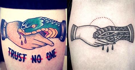 hand snake tattoo|snake biting hand tattoo meaning.